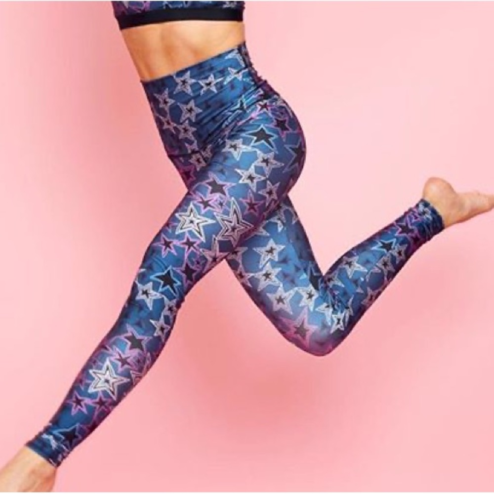 Emily Hsu Designs Blue and Pink Star Leggings